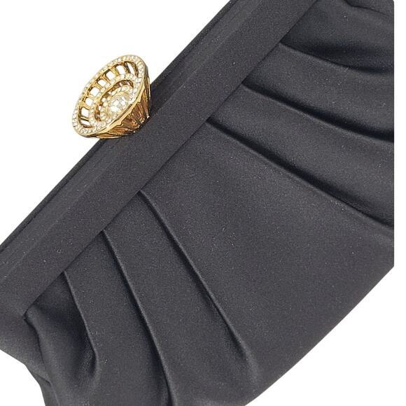 Kate Landry Handbags - Kate Landry Satin Evening Clutch Rhinestone Glam Bridalcore Purse